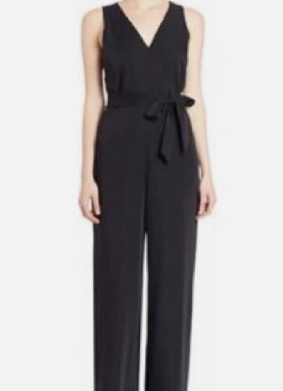 Sanctuary Womens XS Black Wide-Leg Sleeveless V-Neck Cocktail Party Jumpsuit NEW